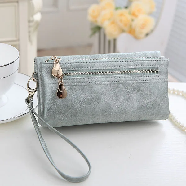 light green Леди Beibei Винтажный дизайн женский кошелек длинный женский клатч на молнии вместительные бумажники кошелек для мобильного телефона сумка карман - Цвет: light green
