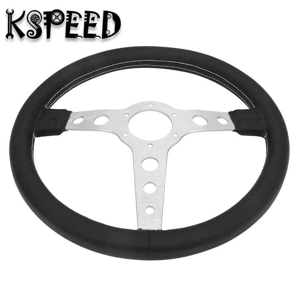 Универсальное 14 дюймовое рулевое колесо с плоским дном для гоночного автомобиля