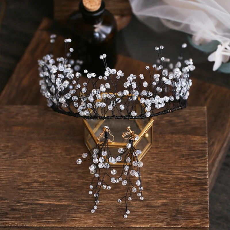 HIMSTORY винтажные хрустальные бусины ручной работы Свадебный головной убор