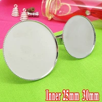 10pcs wholesale rhodium silver adjustable ring blank base with inner 25 30mm teeth edge cameo settings cabochons tray