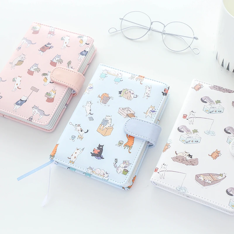 Оригинальный кожаный блокнот MIRUI в твердой обложке милый мультяшный Кот мини