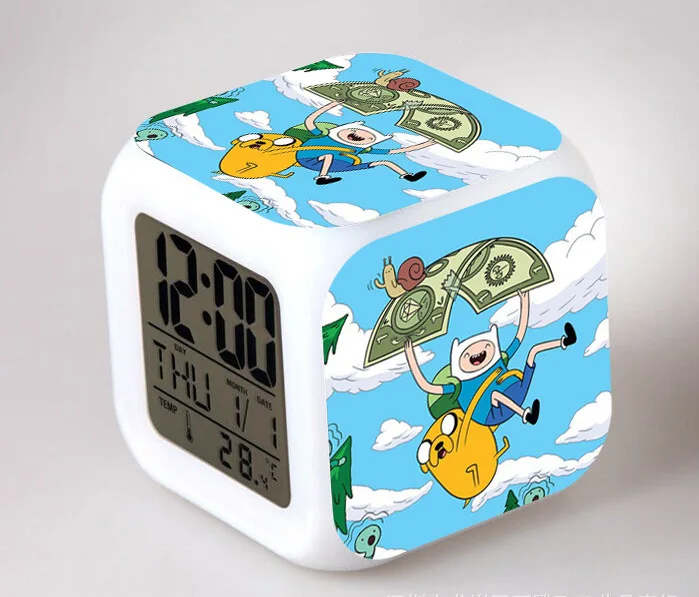 18 Горячая мультфильм reloj Цифровой де led Цвет ido 7 цветов флэш меняющие игрушки Детский будильник спальня ночные световые часы - Цвет: 18