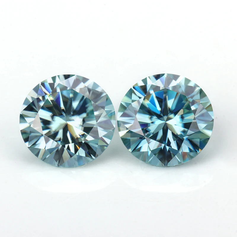 

Starszuan 0.3-2ct fancy moissanite beads pretty blue jewelry gems round brilliant cut 4mm-8mm loose stones moissanites