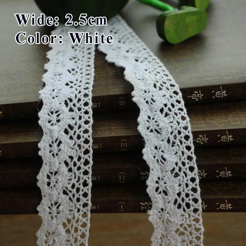 011 2.5cm white 5 м длиной 1 см 1,5 см 1,7 см 2,5 см высотой 4 см; 8 см в ширину белые бежевые хлопковые кружева лентой отделка Вышивание DIY ручной работы аксессуары Сделай Сам Лоскутная работа - Цвет: 011 2.5cm white