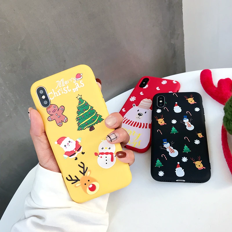 For iphone 6 7 plus 8 fundas Christmas Tree TPU Soft silicone protective cover on for iPhone x xr xs max coque case |