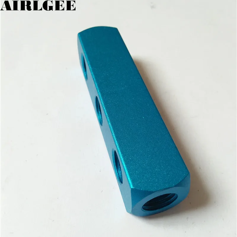 Teal Blue Air пневматический 1/4 &quotPT Thread 3-сторонний 6-портовый коллекторный сплиттер |