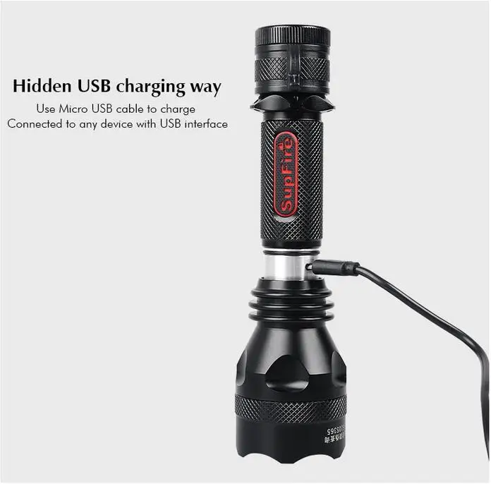 Supfire Y8 USB тактический фонарик Cree Q5 350 люмен Водонепроницаемый IP67 Светодиодный