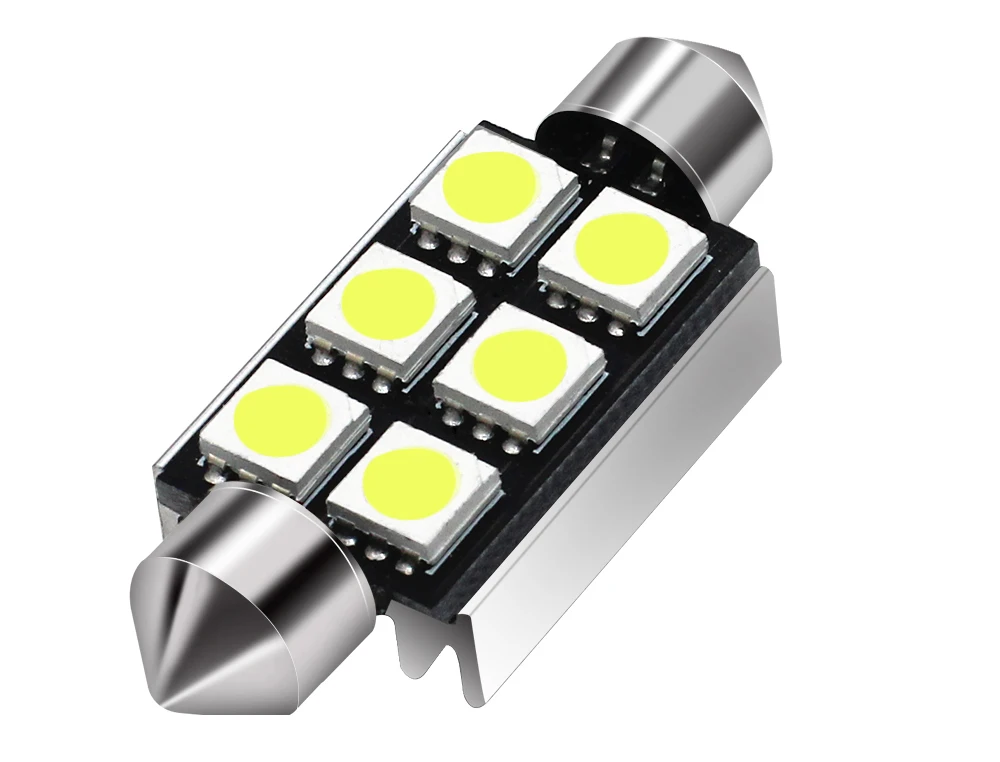 1 шт. 36 мм C5W C10W CANBUS без ошибок автомобильный фестонный светильник 6 SMD 5050 светодиодный Автомобильный интерьер купольная лампа для чтения белый DC 12V