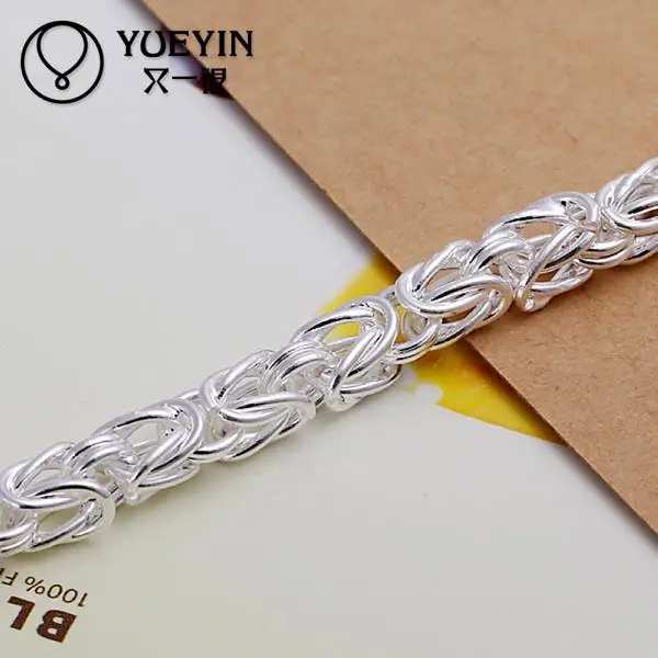 Браслеты с шармами цепочка из звеньев посеребренный браслет для женщин и мужчин