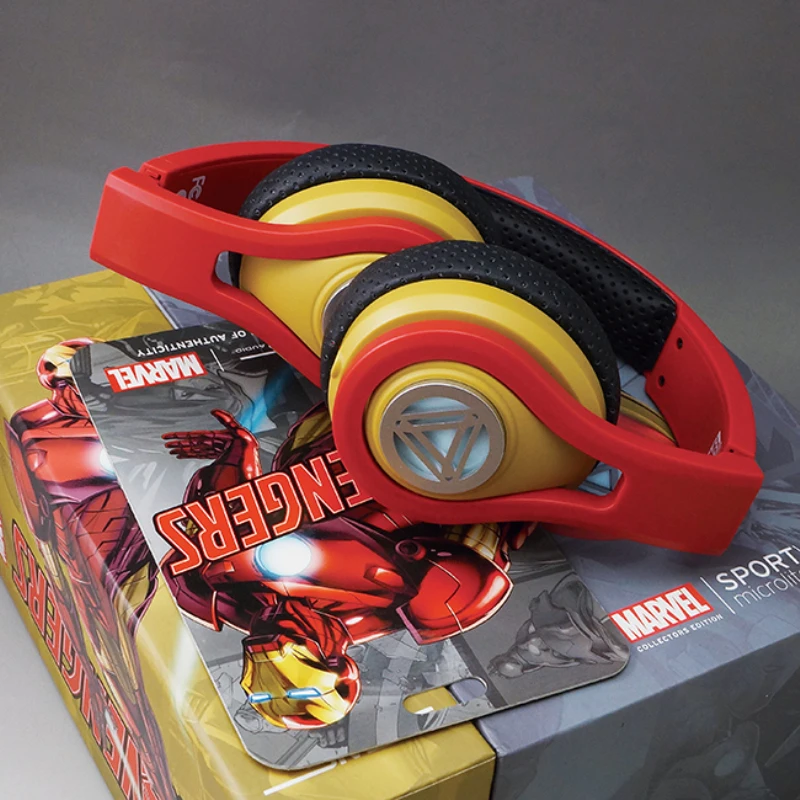 Marvel, Мстители, Железный человек, красно-желтая игровая гарнитура, 3,5 мм, супер герой, серия, стерео, микролайт, сопрт, проводные наушники, подарок