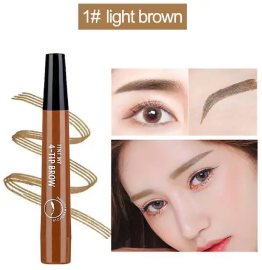 01-Light brown Microblading ручка для бровей водостойкая для формирования бровей Карандаш для татуировки хна для бровей легко носить макияж для глаз жидкая ручка для бровей - Цвет: 01-Light brown