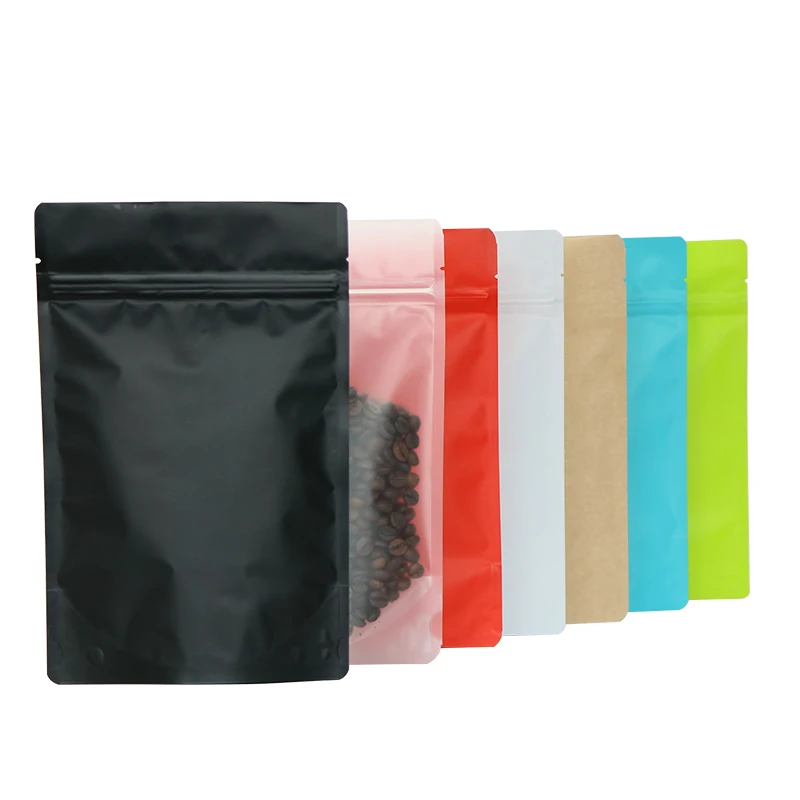 

Wholesale Matt Bronze Stand up Aluminum Foil Ziplock Bag Snack Cookie Coffee Packaging Bag Doypack Bronze Gift Ziplock Bags