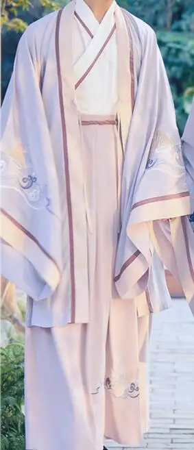 Coat Jacket Skirt Азиатский традиционный Улучшенный китайский ханьфу для мужчин Вышивка костюм косплей CP одежда для пар Длинные рукава платья для женщин сценический наряд - Цвет: Coat Jacket Skirt