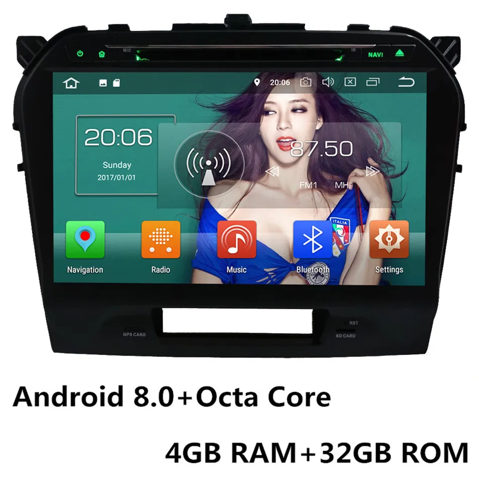 Android 8.0 x 32GB 10," ips Восьмиядерный 4G Android 9,0 4 Гб ОЗУ 64 Гб ПЗУ DSP BT автомобильный DVD мультимедийный плеер радио головное устройство для Suzuki Vitara - Цвет: Android 8.0 x 32GB