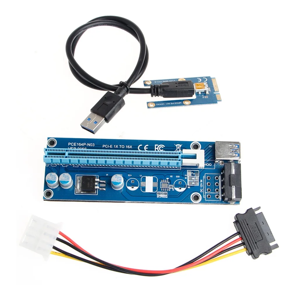 Мини PCI E Express 1x To16x USB 3 0 расширитель переходника адаптер SATA кабель питания| |