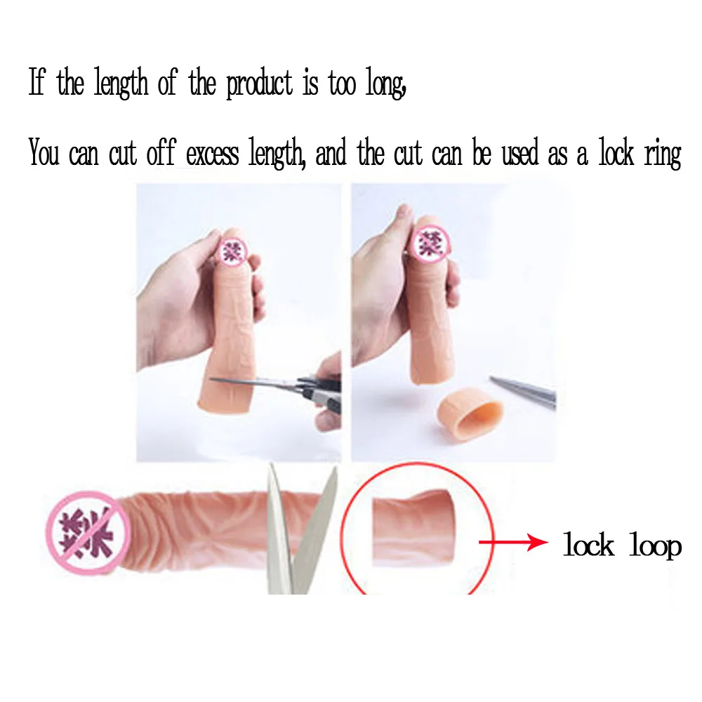 Силиконовый пенис рукав мягкий удлинитель пениса с презервативом задержка для