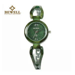 Часы BEWELL женские нефритовые, роскошные брендовые водонепроницаемые с драгоценным камнем, с новым браслетом, подарок для девушек, друзей, 077A