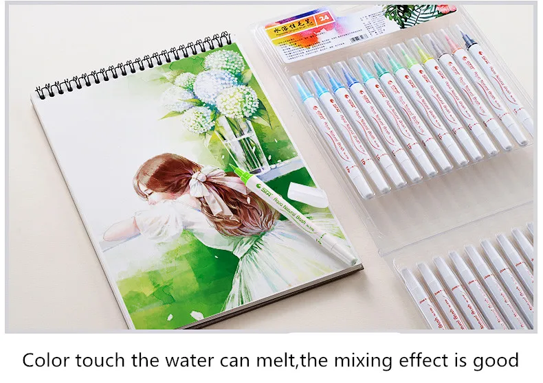 STA 3700 в воде кисти 12/24/36 Цвета акварельных цветов Ручка художественный маркер для эскизов
