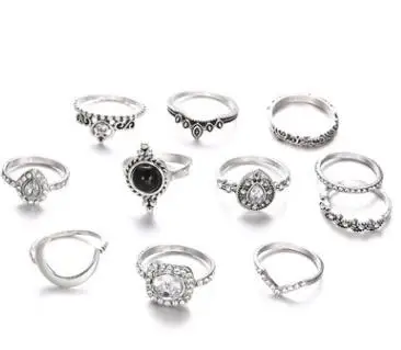 GTQ 10 шт./компл. Винтаж античная серебряная луна в форме сердца короны из опалового