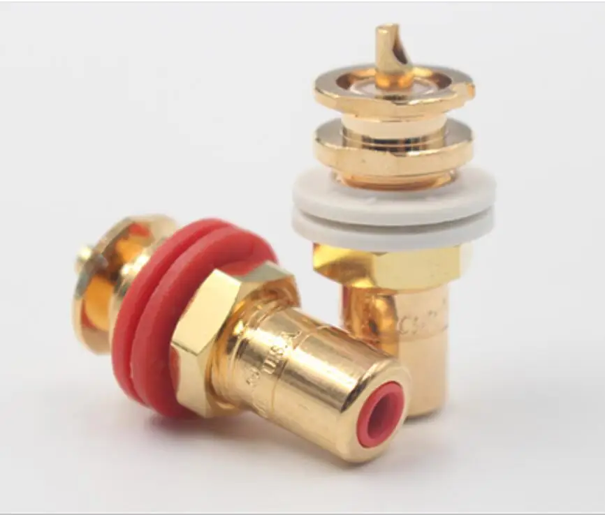 Hi Fi аудио Панель крепление покрытого родием RCA Женский гнездовой разъем