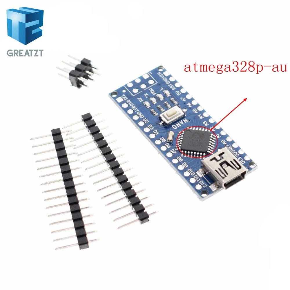 Greatzt 5 шт./лот Nano 3 0 контроллер совместим для arduino nano CH340 USB драйвер без кабеля|lot lot|lot