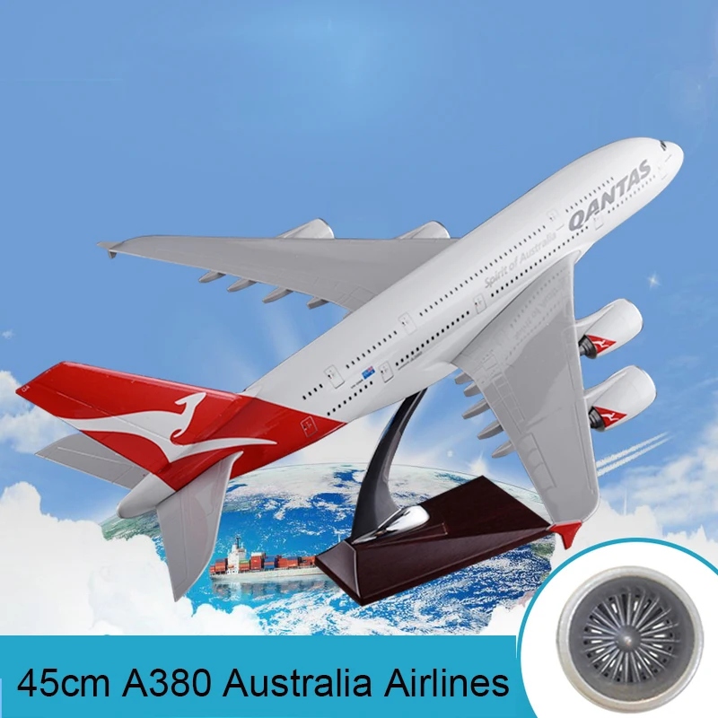 45 см A380 авиакомпании Австралии модель самолета QANTAS Air Австралия смолы с