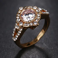 luxury top quality crytal cz women rings anillos mujer rose gold color round shape women bridal ring fashion jewelry gifts r 044