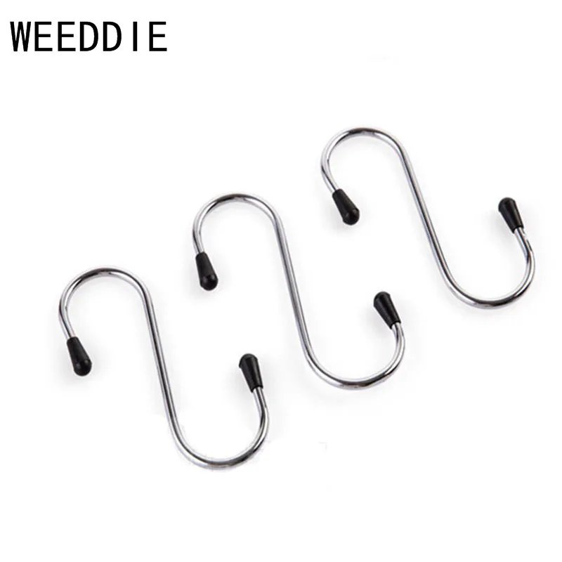 

4Pcs/lot Powerful "S" Shape Type Stainless Steel Storage Hanger Hooks Organizer Free Shipping