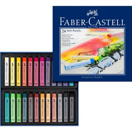 24 colors Faber-Castell пастельный палка 12/24/36/48/72 Цвета окрашенная Мел восковой Цвета синий коробка масло Пастель мягких пастельных Blando для творчества - Цвет: 24 colors