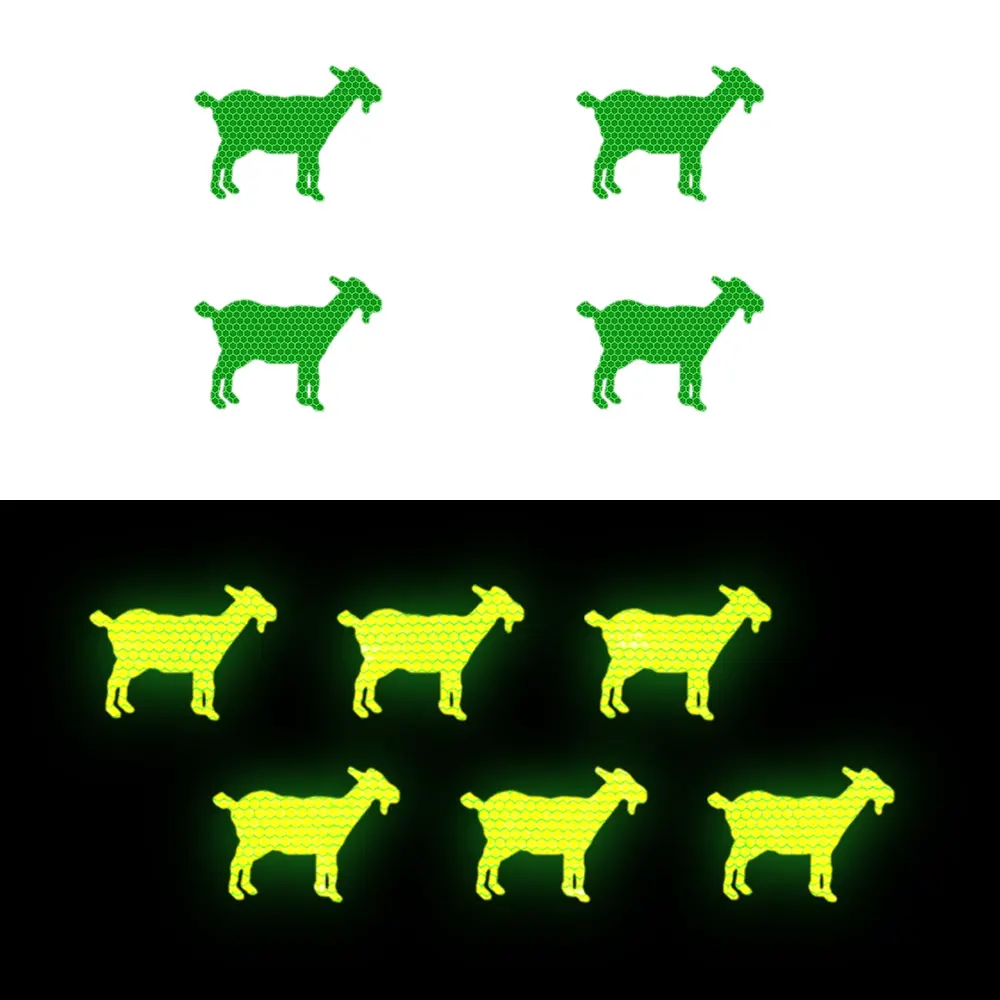 10Pcs Goat Shape Reflective Strips Car Self Adhesive Reflector Stickers Motorcycle Bicycle Funny Decoration Decals | Автомобили и