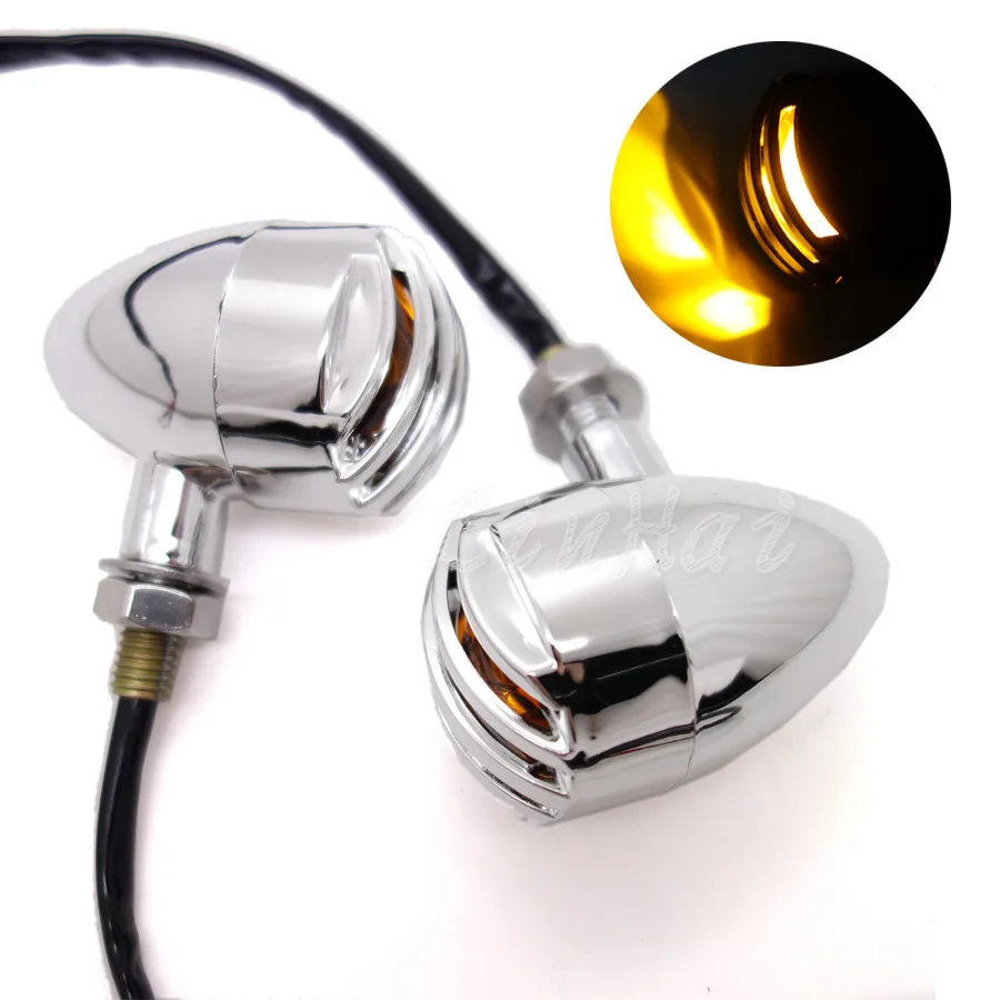 Универсальный мотоциклетный хромированный индикатор поворота ABS для Harley Chopper