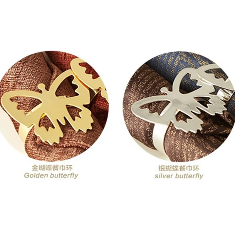 Творческий Европейский 4 шт. Бабочка кольцо Для Салфеток Пряжки для Отеля
