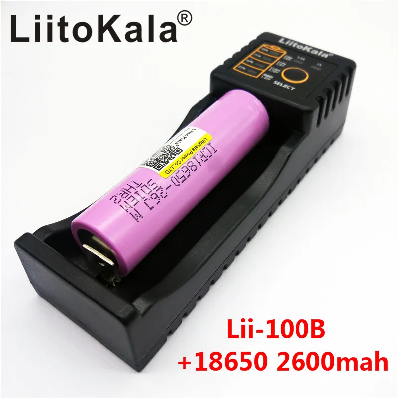 LiitoKala 18650 2600mah батарея ICR18650 26FM литий-ионная аккумуляторная батарея 3,7 V+ Lii-100B зарядное устройство 18650