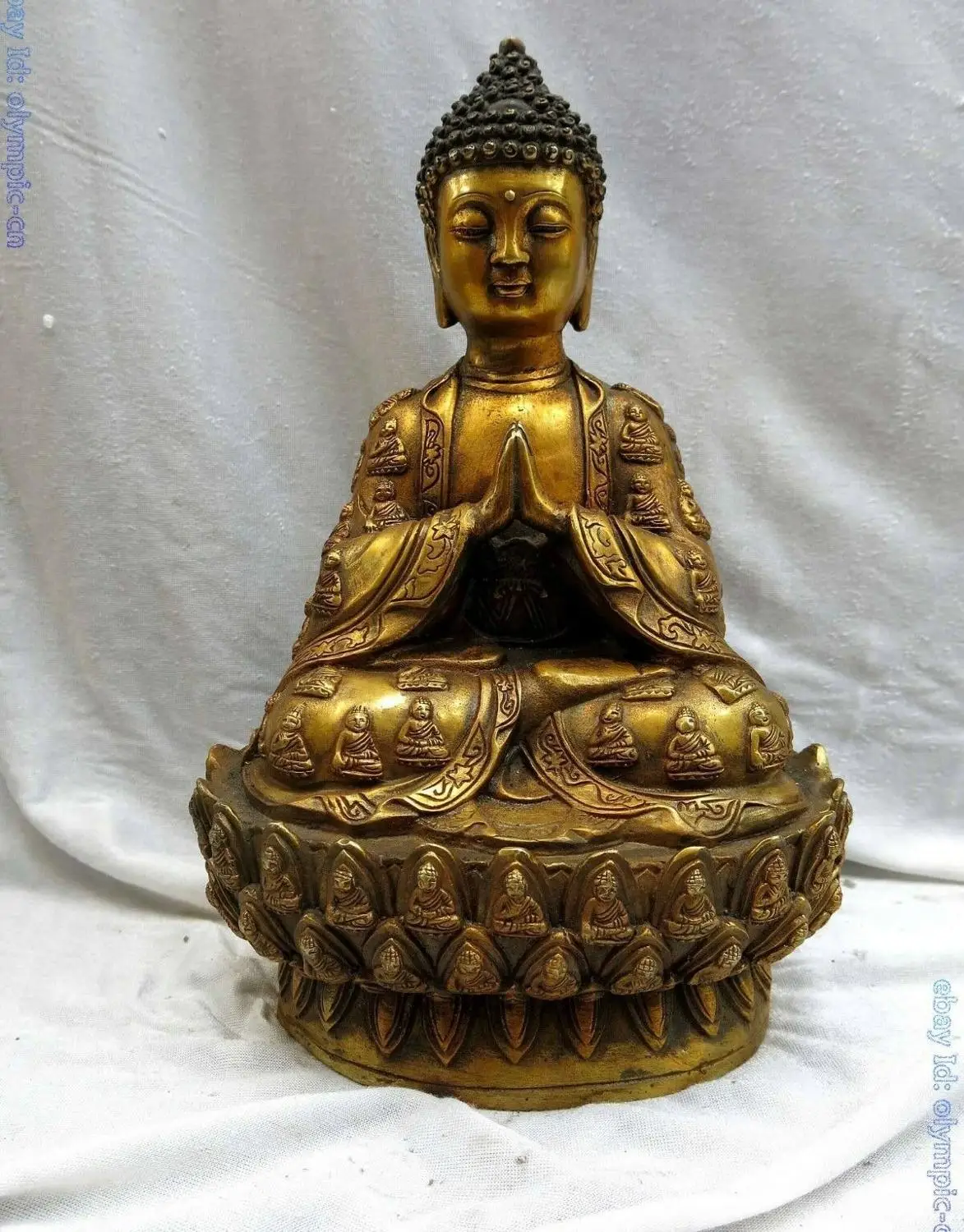 

11" China gilt bronze carved many buddha for Sakyamuni buddha Sculpture Statue