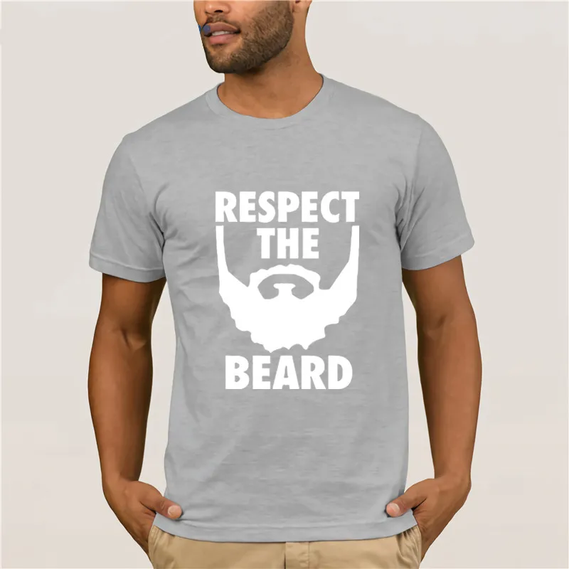 Футболка мужская с забавным принтом Повседневная рубашка С уважением бородой