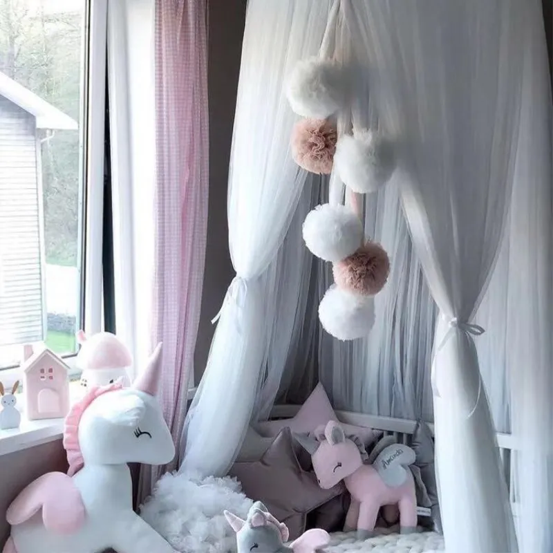 INS палатка москитная сетка шар из пряжи нордическое украшение для детской