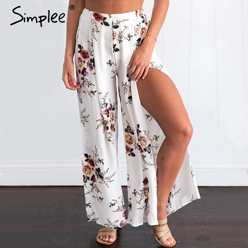 Женские штаны Simlee с широкими штанинами летние привлекательные повседневные