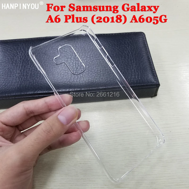 Твердый чехол для Samsung Galaxy A6 Plus + A605G / (2018) A600F Ультратонкий Прозрачный жесткий
