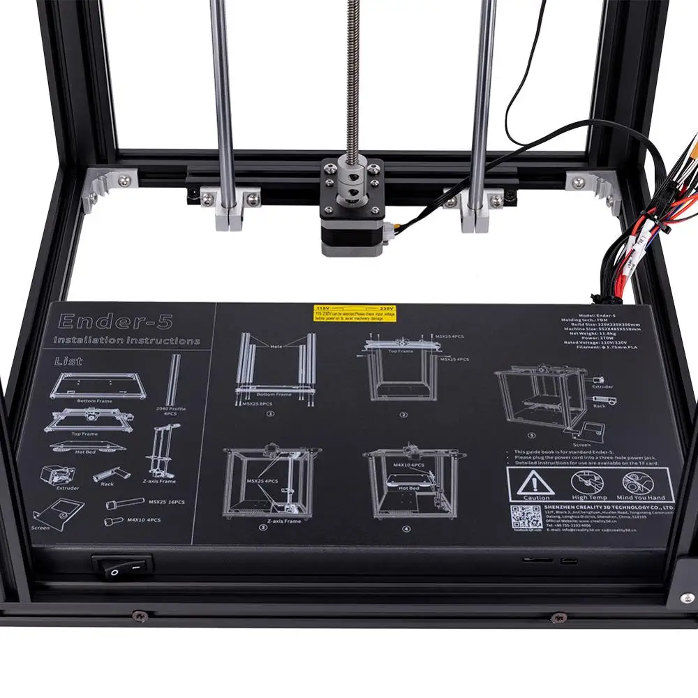Оригинальный 3D принтер CREALITY Ender 5 двухосевой сердечник y xy закрытая структура V1.1.4