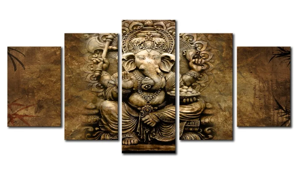 Домашний декор холст HD печатает Современная живопись Гостиная Wall Art 5 шт. Индия