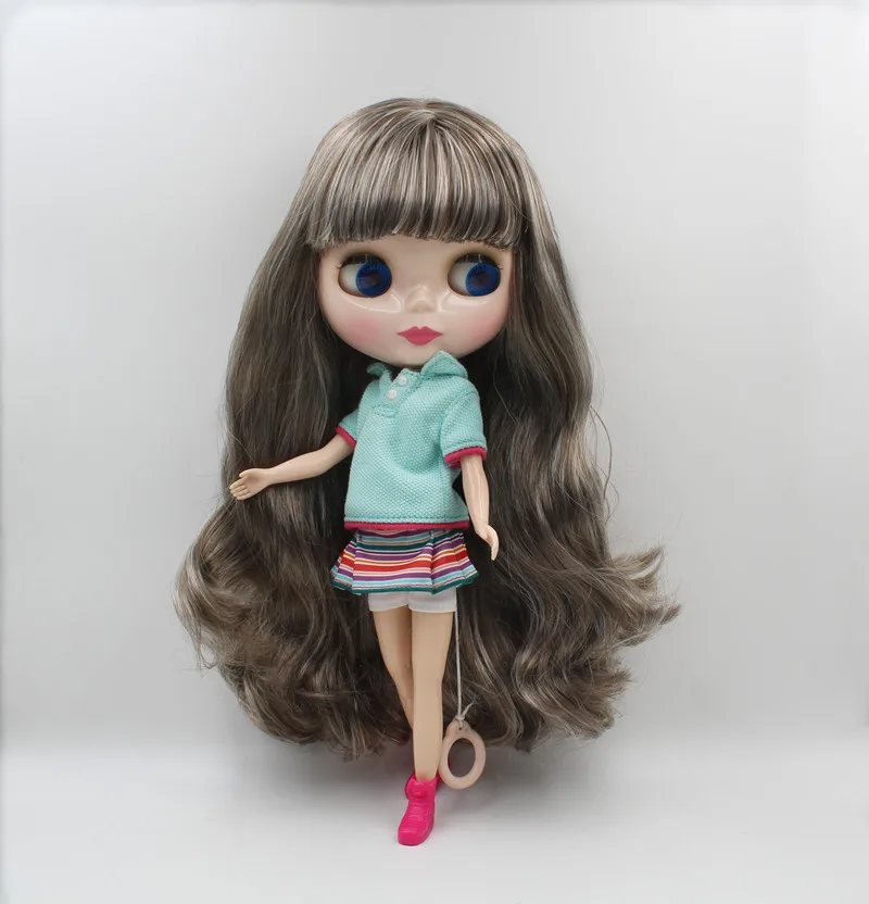 Blygirl, Blyth кукольные, серого и белого цвета смешанный локоны, 7-19-куклы с подвижными суставами, 1/6 куклы, обнаженные куклы, может изменить челки