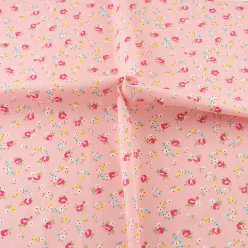 Sewing Cloth Craft Teramila Fabrics Tecido Pink Floral Cotton Fabric Quilting Bedding Decoration Tissue Home Textile Patchwork|patchwork