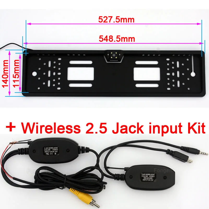 

Vehicle reverse Wireless camera Monitor European License Plate Frame Backup Car Licence Number Plate Rear View Reverse parcking