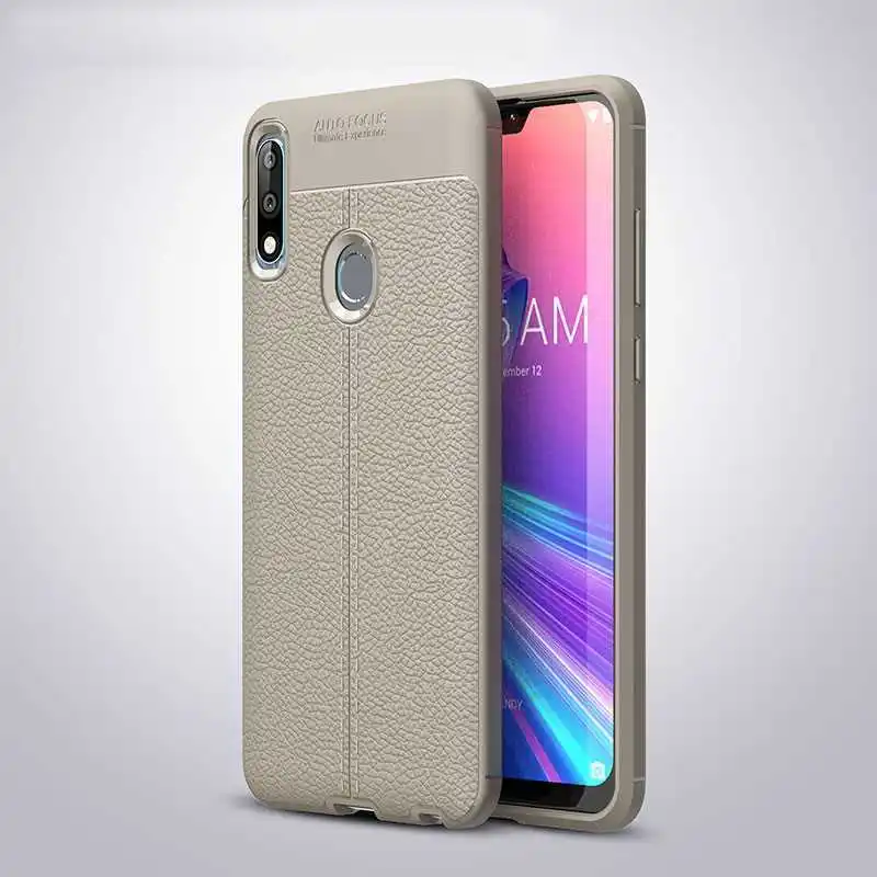 Gray Чехол для телефона s для Asus Zenfone Max Pro M2 ZB631KL, мягкая кожа, текстура, полная защита, чехол на Max Pro M 2 ZB633KL Coque - Цвет: Gray