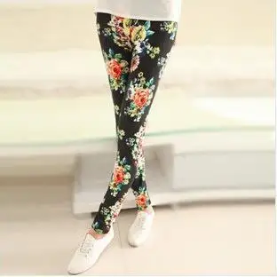 S1572 Black Peony CHSDCSI Новые повседневные женские брюки прекрасные женские Мультяшные животные Мультяшные красивые леггинсы с принтом головы - Цвет: S1572 Black Peony