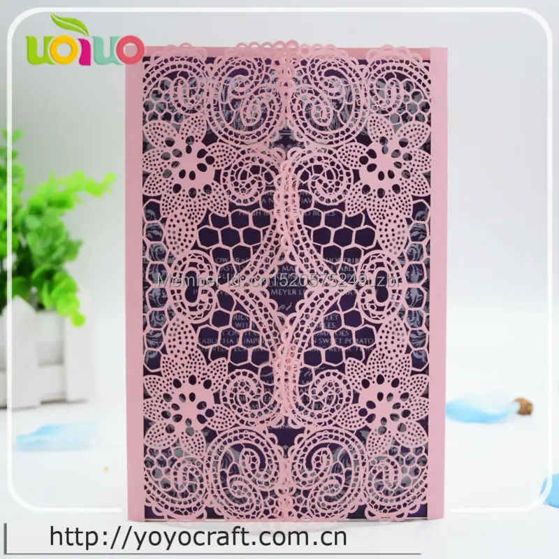 Благородный Свадебный декор кружевная Цветочная Свадебная пригласительная