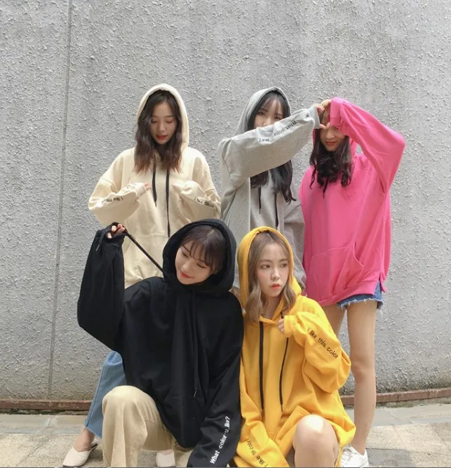 Женские толстовки с капюшоном и длинным рукавом осень 2021 корейский стиль