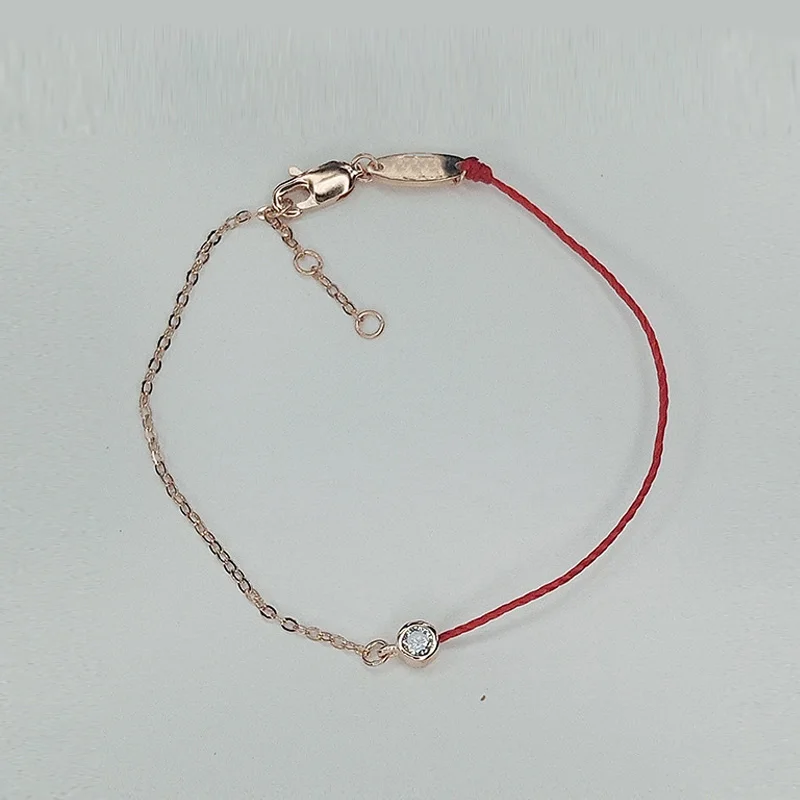 La Monada серебро 925 пробы модные простые женские браслеты красная линия нить веревка