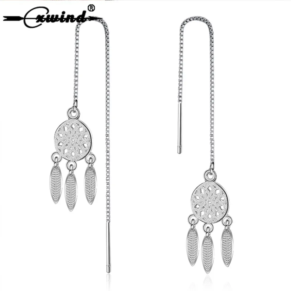 

Cxwind Fashion Feather Tassel Earring Bohemia Indian Dream Catcher Dreamcatcher Leaf Drop Earrings For Women oorbellen Jewelry