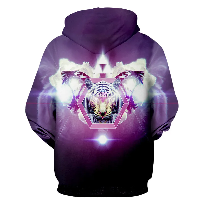 Прямая доставка Тигр Sudaderas Para Hombre хип-хоп пуловер с капюшоном 3D напечатаны